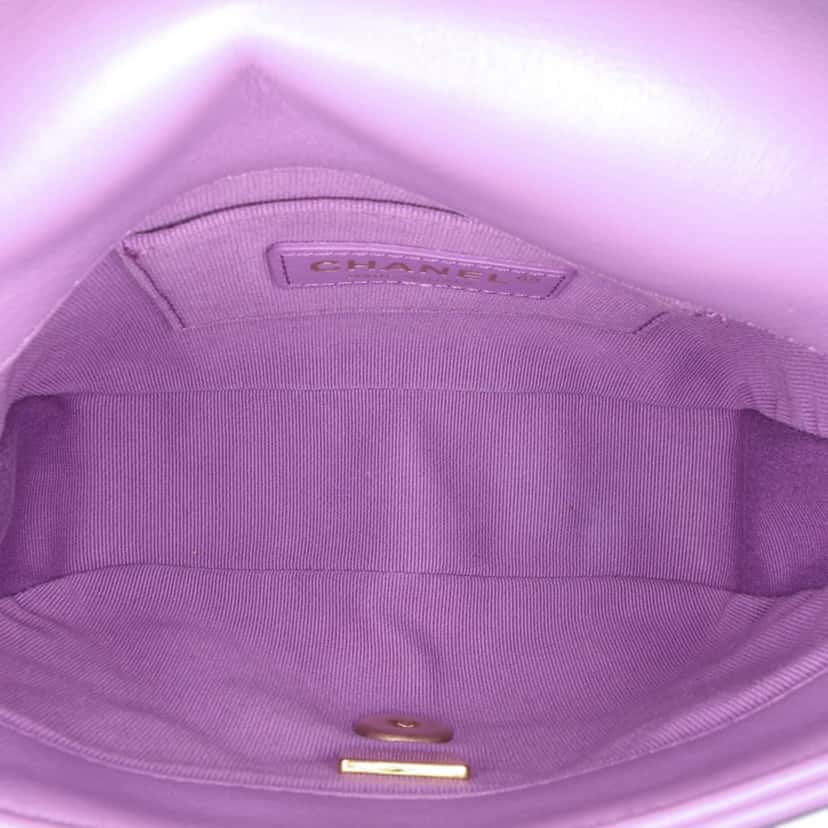 Chanel Mini Quilted Lambskin Candy Chain Flap Purple Leather Very good condition - Model View