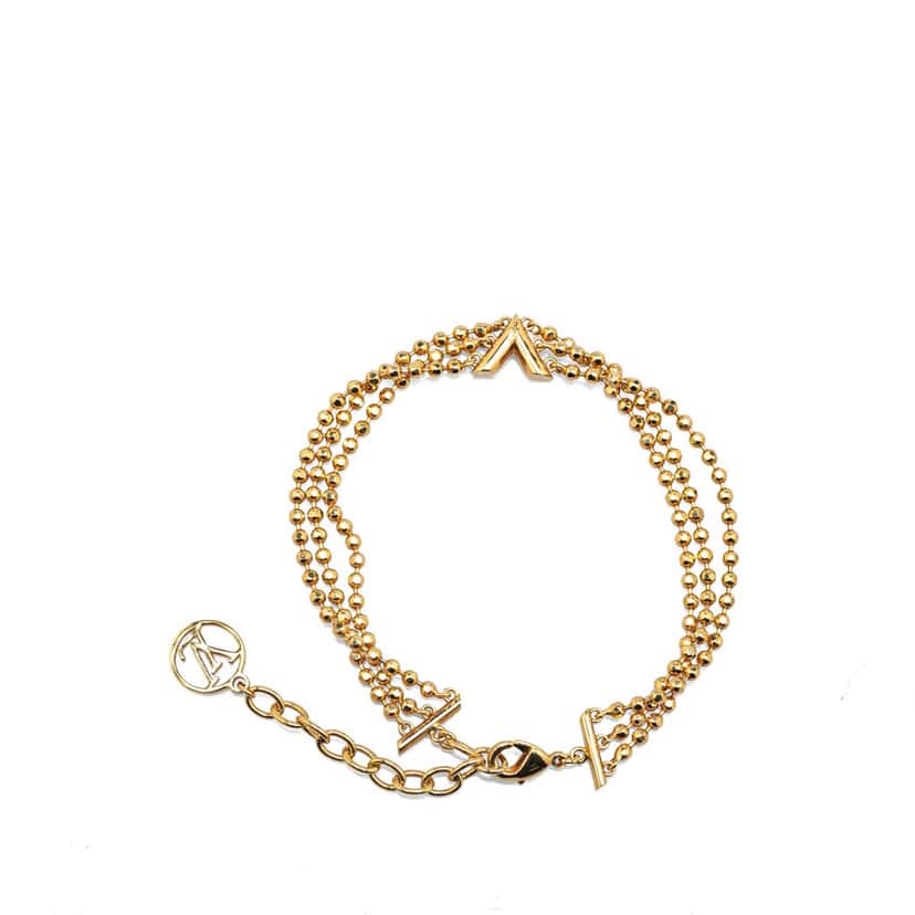 Louis Vuitton Gold Plated Brasserie Essential V Bracelet Gold Metal Good condition - Inside View