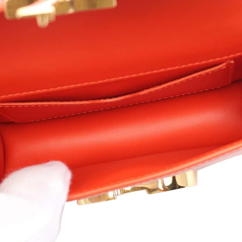 Dior Micro Smooth Calfskin 30 Montaigne Flap Orange Leather Good condition - Inside View