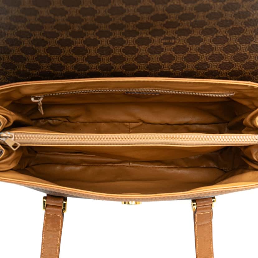 Celine Macadam Coated Canvas Handbag Brown Canvas Fair condition - Model View