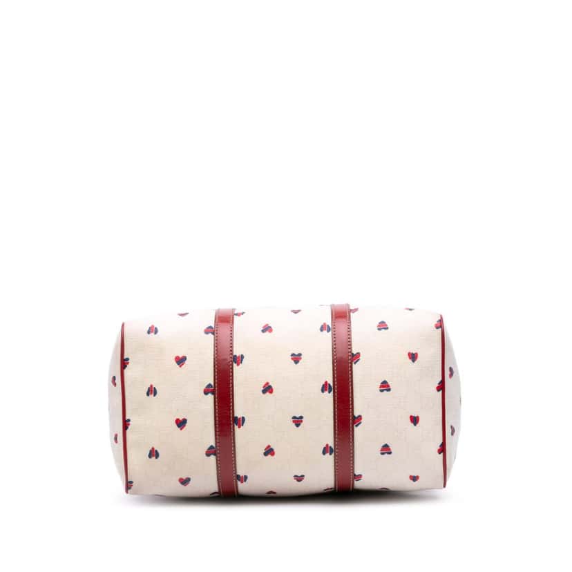 Gucci Medium GG Supreme Hearts Joy Boston White Canvas Good condition - Inside View