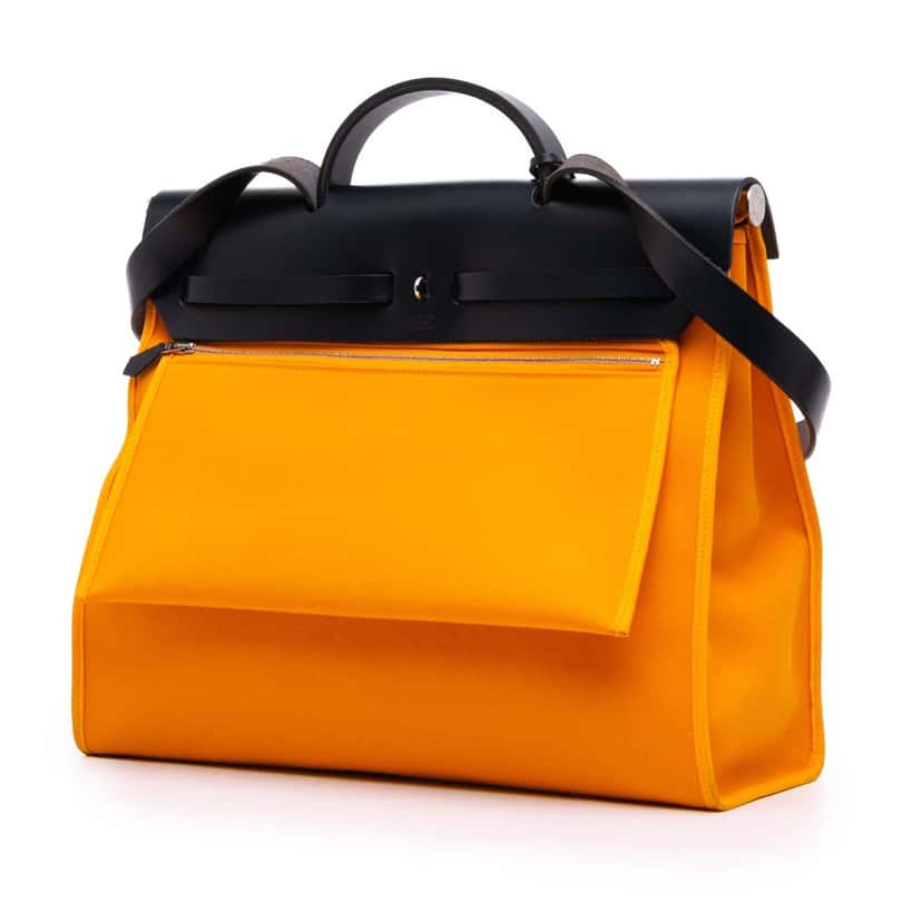 Hermès Bicolor Toile Herbag Zip Verso 39 Orange Canvas Good condition - Back View