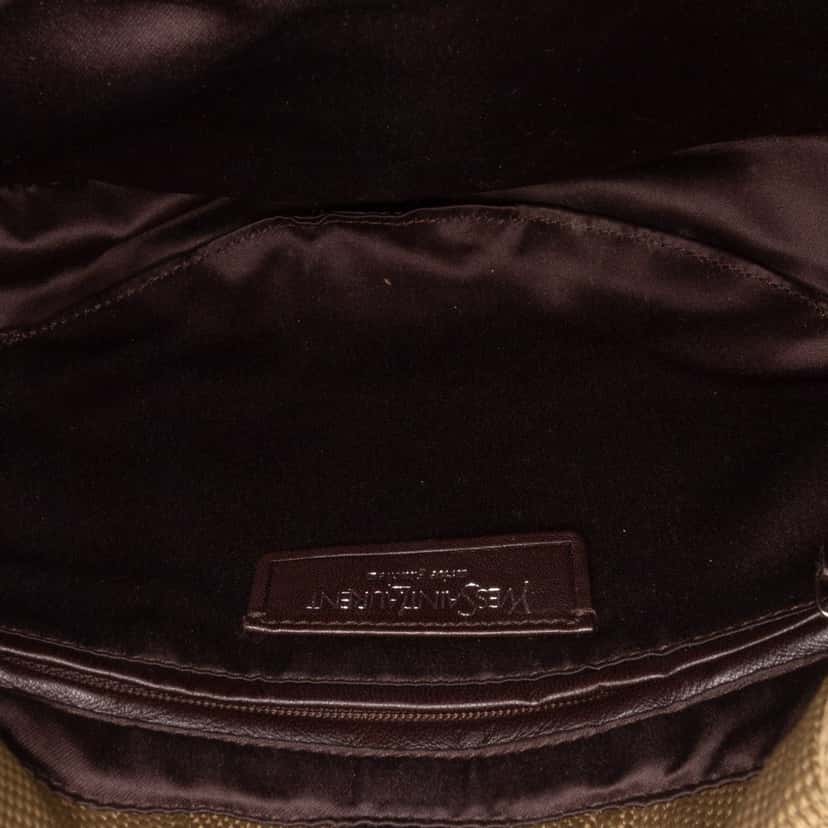 Yves Saint Laurent Canvas and Velvet Rive Gauche Pleated Hobo Green Canvas Good condition - Model View