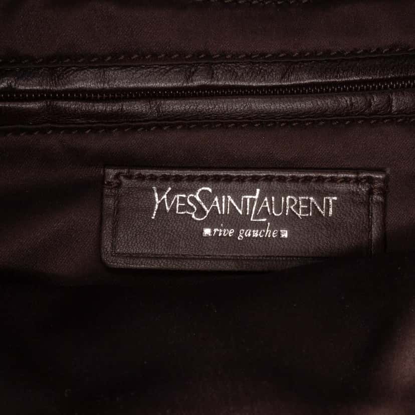 Yves Saint Laurent Canvas and Velvet Rive Gauche Pleated Hobo Green Canvas Good condition - Box View