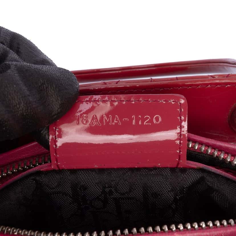 Dior Medium Patent Cannage Lady Dior Red Leather Good condition - Box View