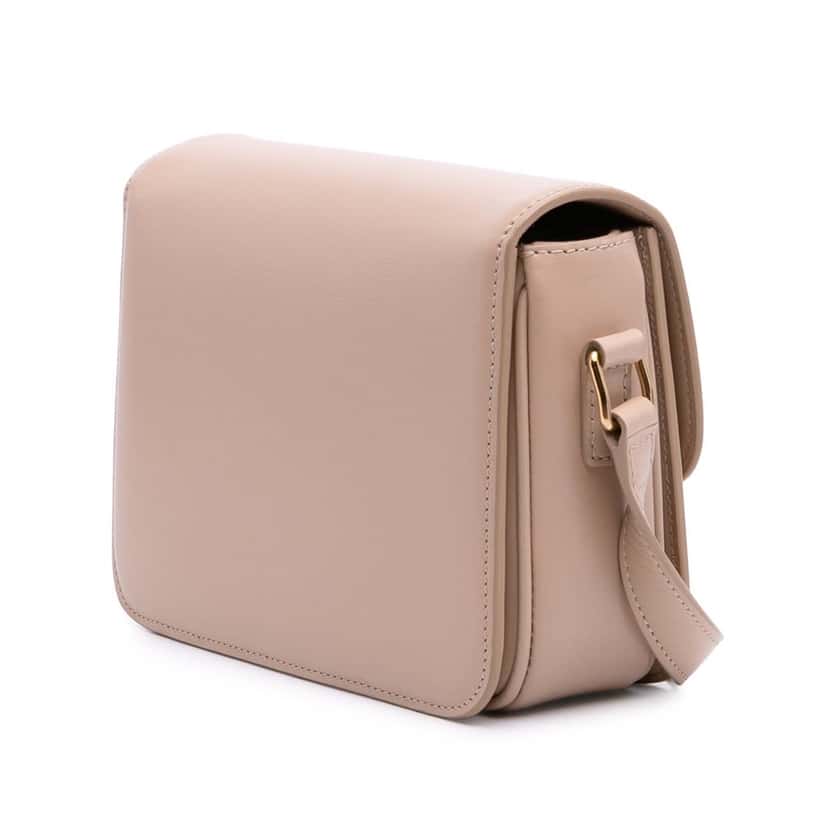 Celine Teen Shiny Calfskin Triomphe Crossbody Brown Leather Good condition - Back View