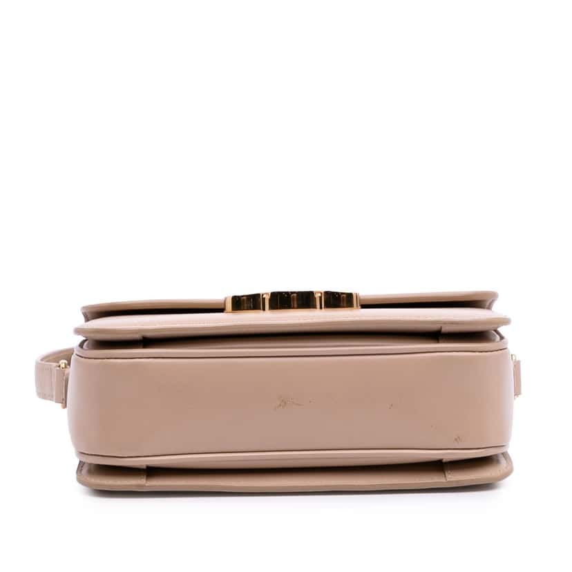 Celine Teen Shiny Calfskin Triomphe Crossbody Brown Leather Good condition - Inside View
