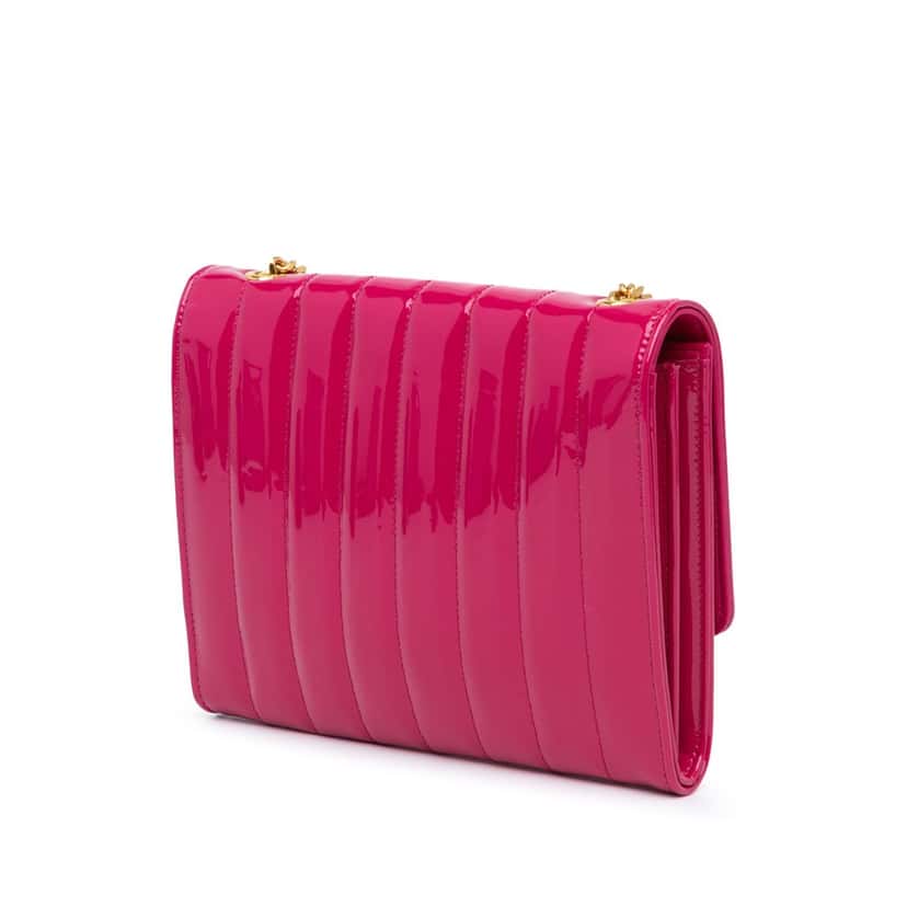 Saint Laurent Medium Patent Vicky Crossbody Pink Leather Good condition - Back View
