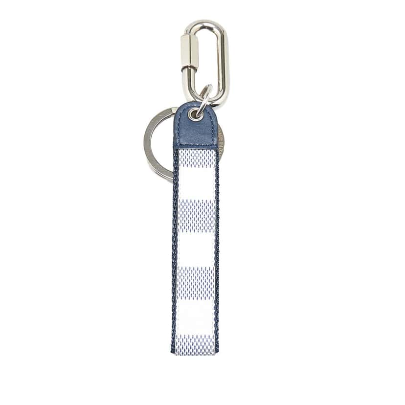 Louis Vuitton Damier Azur Coastline Matchpoint Dragonne Key Chain White Canvas Good condition - Back View