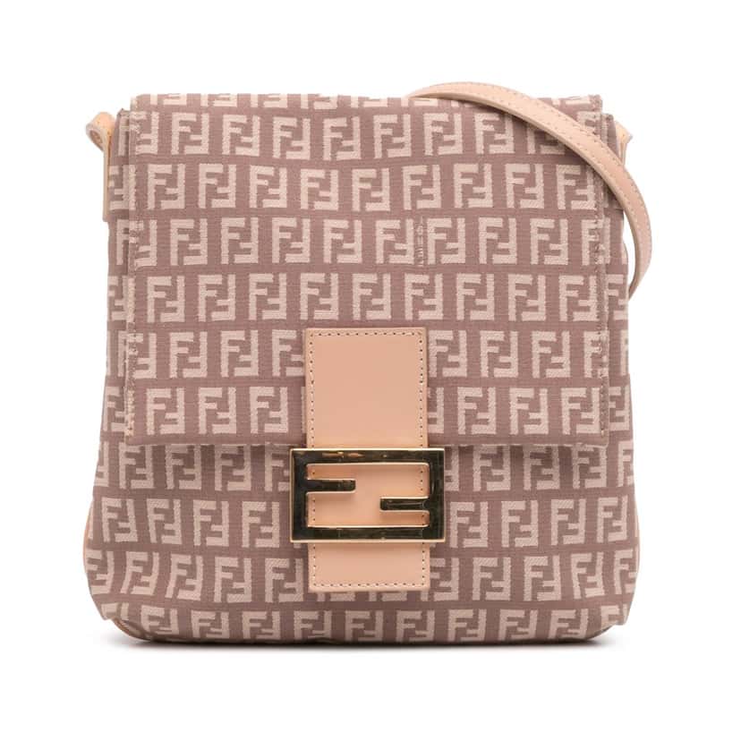 Fendi Zucchino Canvas Crossbody Pink Canvas Good condition - Front View