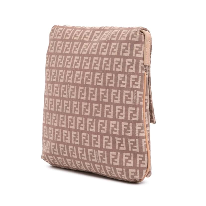Fendi Zucchino Canvas Crossbody Pink Canvas Good condition - Back View