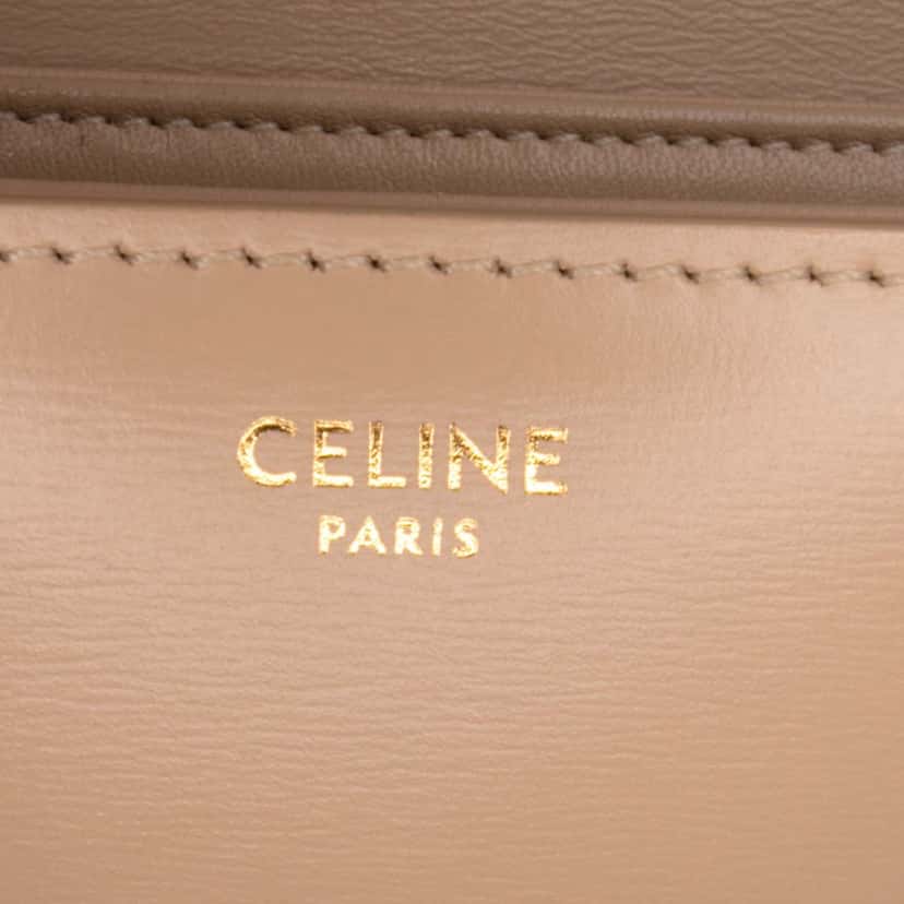 Celine Classique Shiny Calfskin Triomphe Crossbody Brown Leather Good condition - Box View