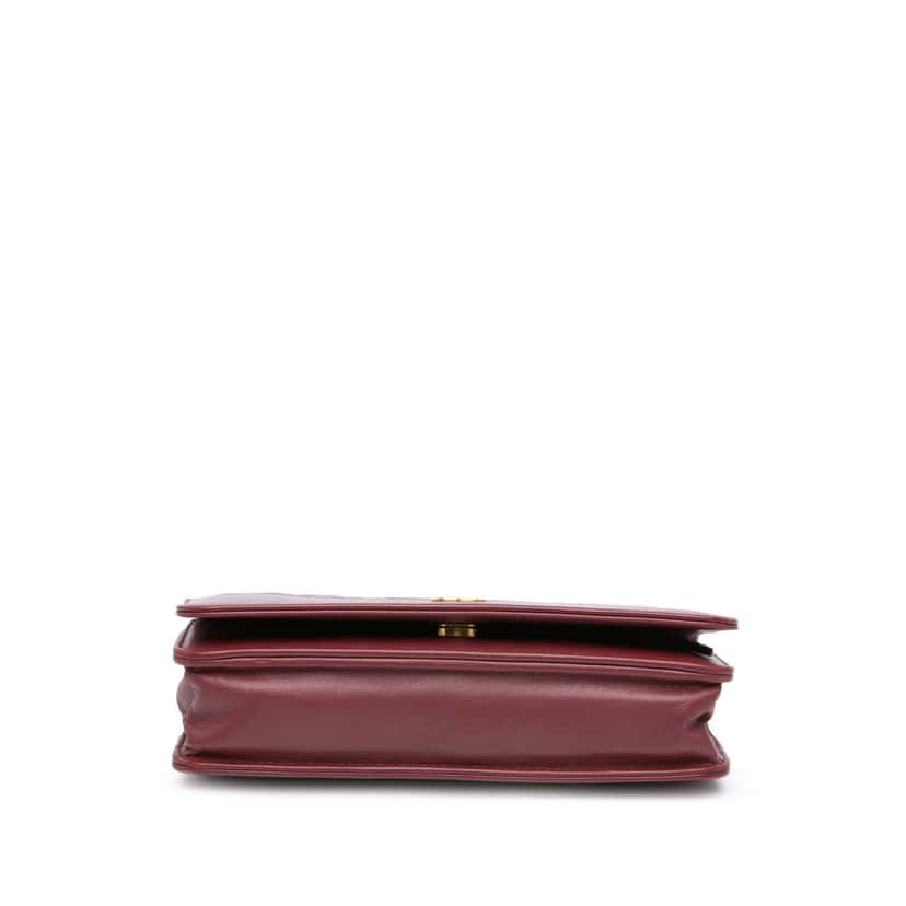 Chanel Quilted Aged Calfskin Gabrielle Wallet on Chain Red Leather Good condition - Inside View