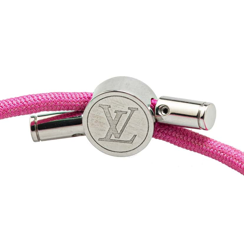 Louis Vuitton Stainless Steel and Nylon LV Space Bracelet Pink Good condition - Box View
