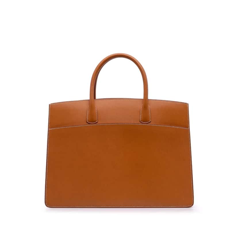 Hermès Barenia White Bus 40 Brown Leather Good condition - Front View