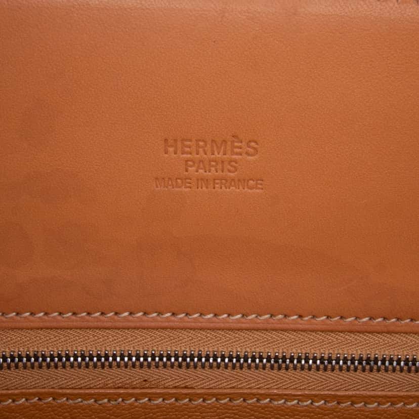 Hermès Barenia White Bus 40 Brown Leather Good condition - Box View
