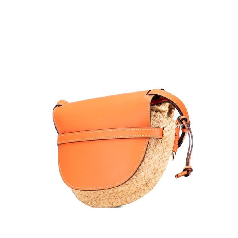 Loewe Medium Raffia Gate Crossbody Brown Good condition - Back View