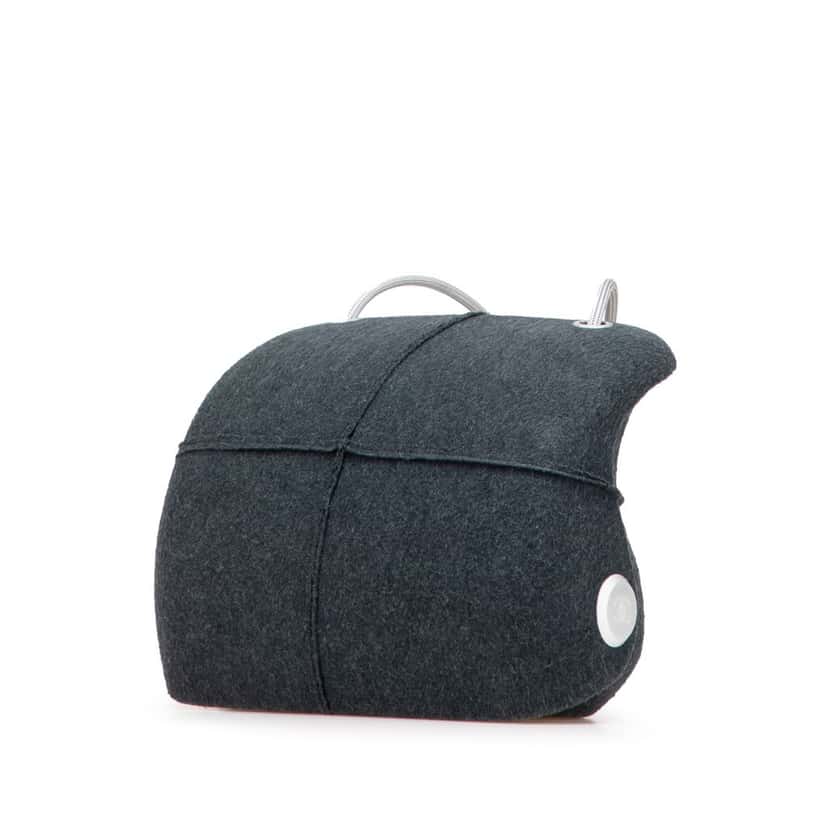 Chanel Felt Millennium Hard Case Crossbody Grey Wool Good condition - Back View