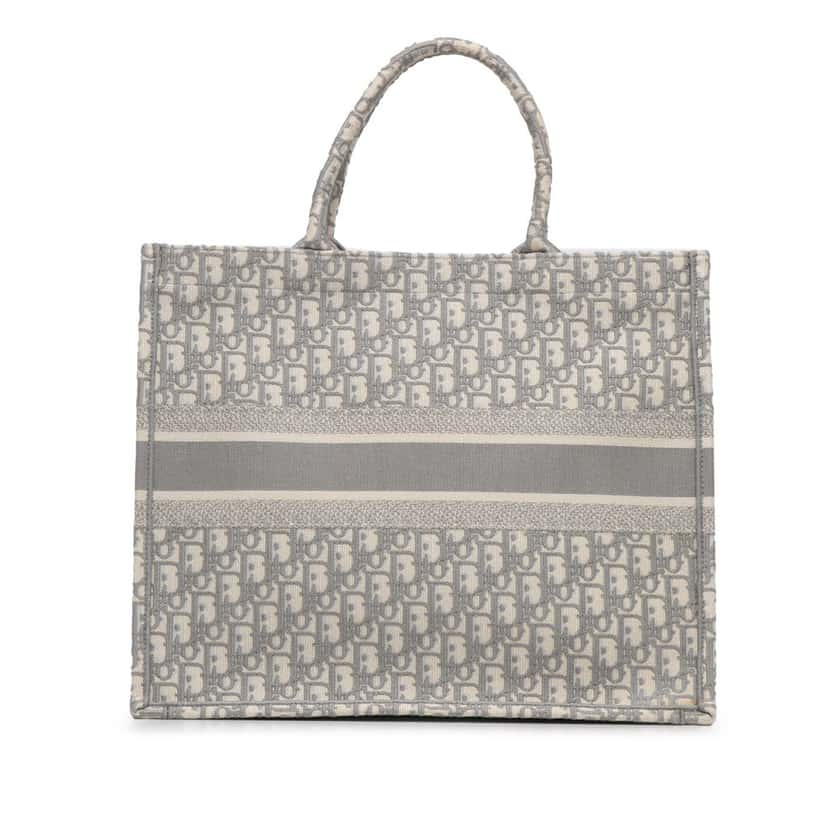 Dior Large Oblique Book Tote Grey Canvas Good condition - Model View