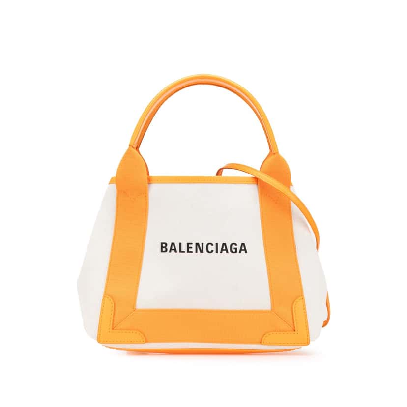 Balenciaga Canvas Navy Cabas XS White Canvas Good condition - Front View