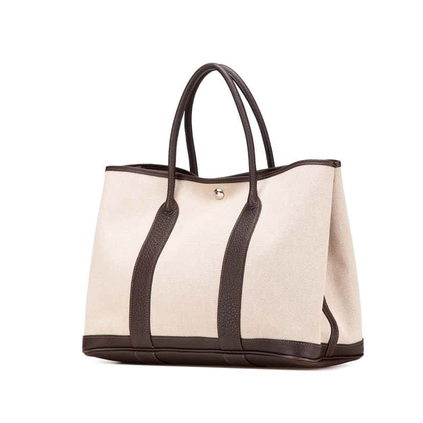 Hermès Toile and Negonda Garden Party 36 Brown Canvas Good condition - Back View