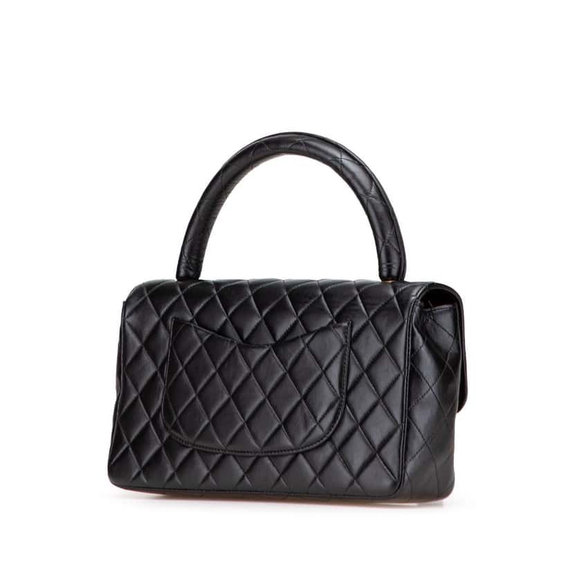 Chanel Medium Lambskin Parent Kelly Flap Black Leather Good condition - Back View