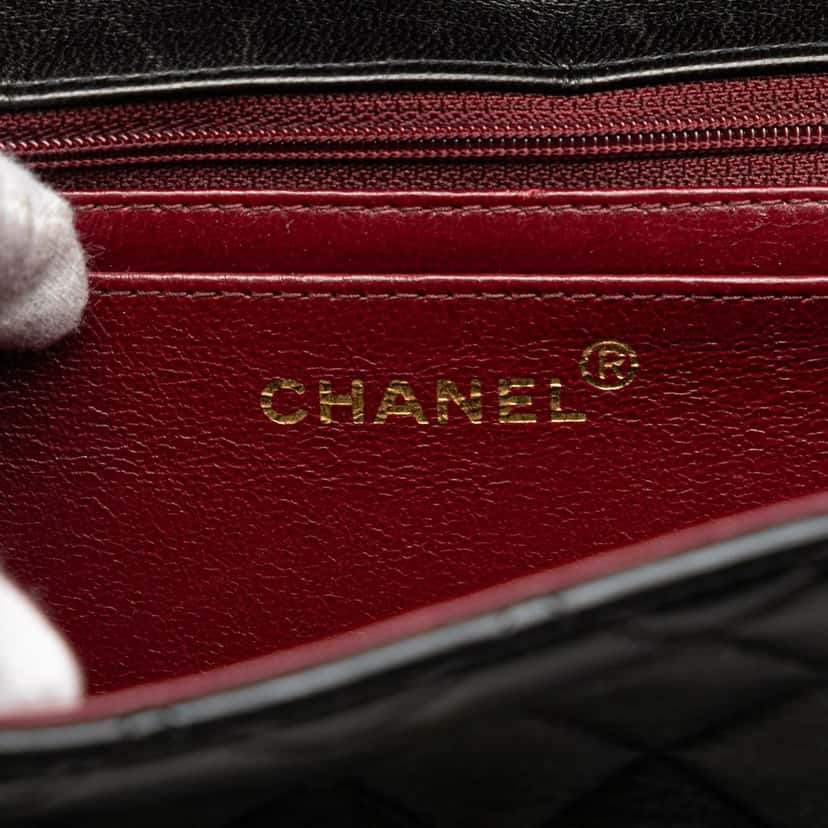 Chanel Medium Lambskin Parent Kelly Flap Black Leather Good condition - Box View