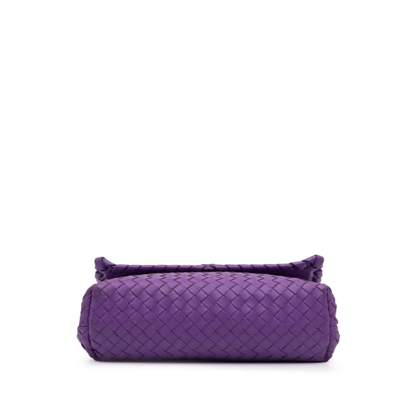 Bottega Veneta Small Nappa Intrecciato Olimpia Shoulder Bag Purple Leather Good condition - Inside View
