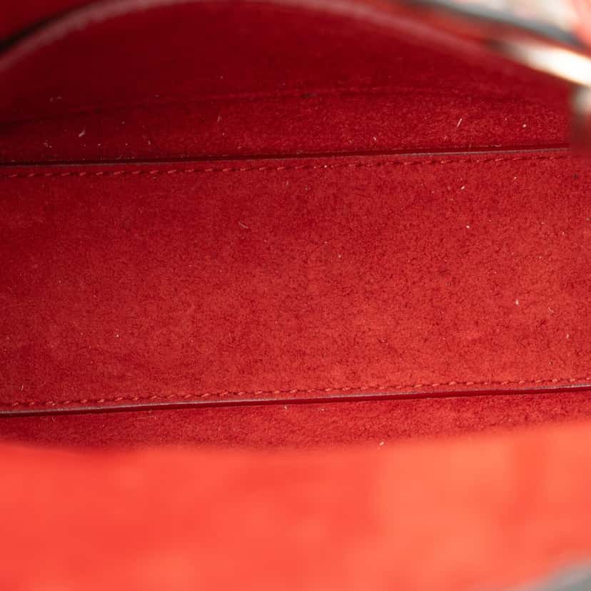 Dior Mini Embossed Calfskin Cannage Studded Flower Lady Dior Red Leather Good condition - Box View