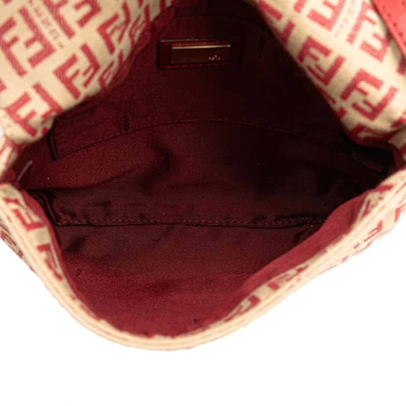 Fendi Zucchino Canvas Flap Crossbody Brown Canvas Good condition - Model View