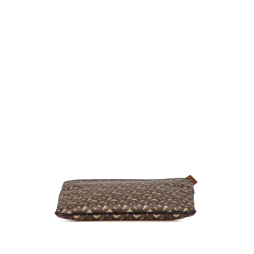 Burberry TB Monogram Coated Canvas Crossbody Brown Canvas Good condition - Inside View