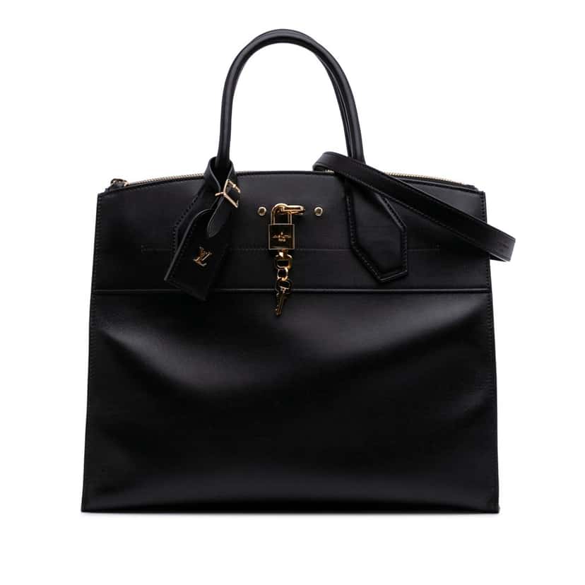 Louis Vuitton Leather City Steamer MM Black Leather Good condition - Front View