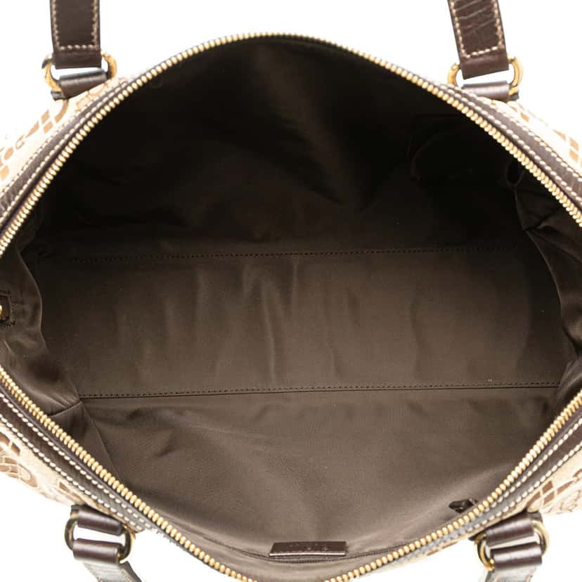 Gucci Canvas Horsebit Charmy Boston Bag Brown Canvas Good condition - Model View