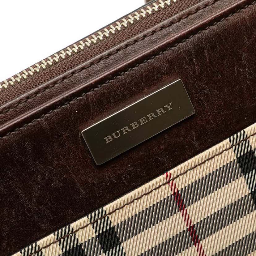 Burberry House Check Canvas Crossbody Brown Canvas Good condition - Box View