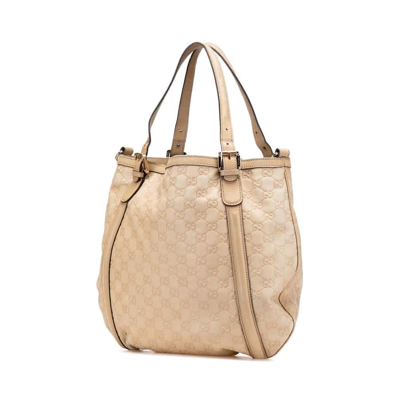 Gucci Medium Guccissima Web Britt Satchel Brown Leather Good condition - Back View
