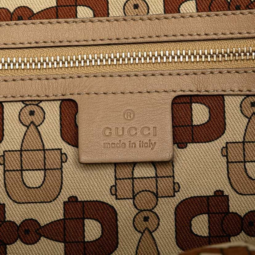 Gucci Medium Guccissima Web Britt Satchel Brown Leather Good condition - Box View