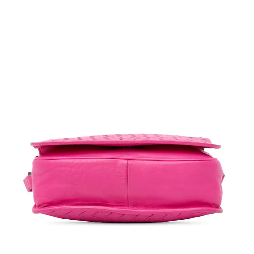 Bottega Veneta Nappa Intrecciato Flap Crossbody Pink Leather Good condition - Inside View