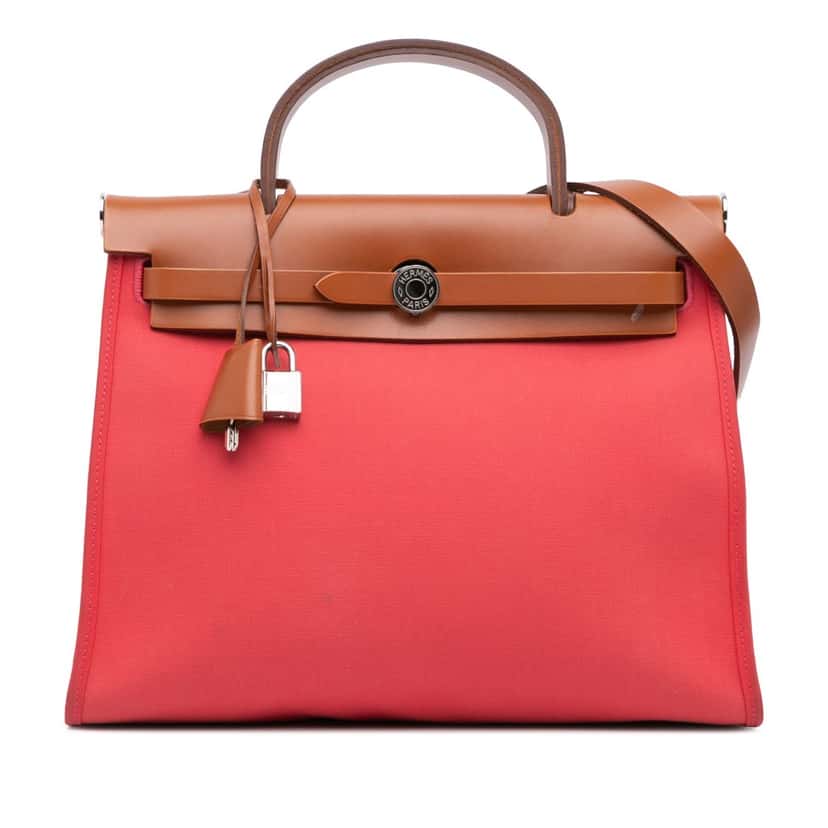 Hermès Toile Herbag Zip 31 Red Canvas Good condition - Front View