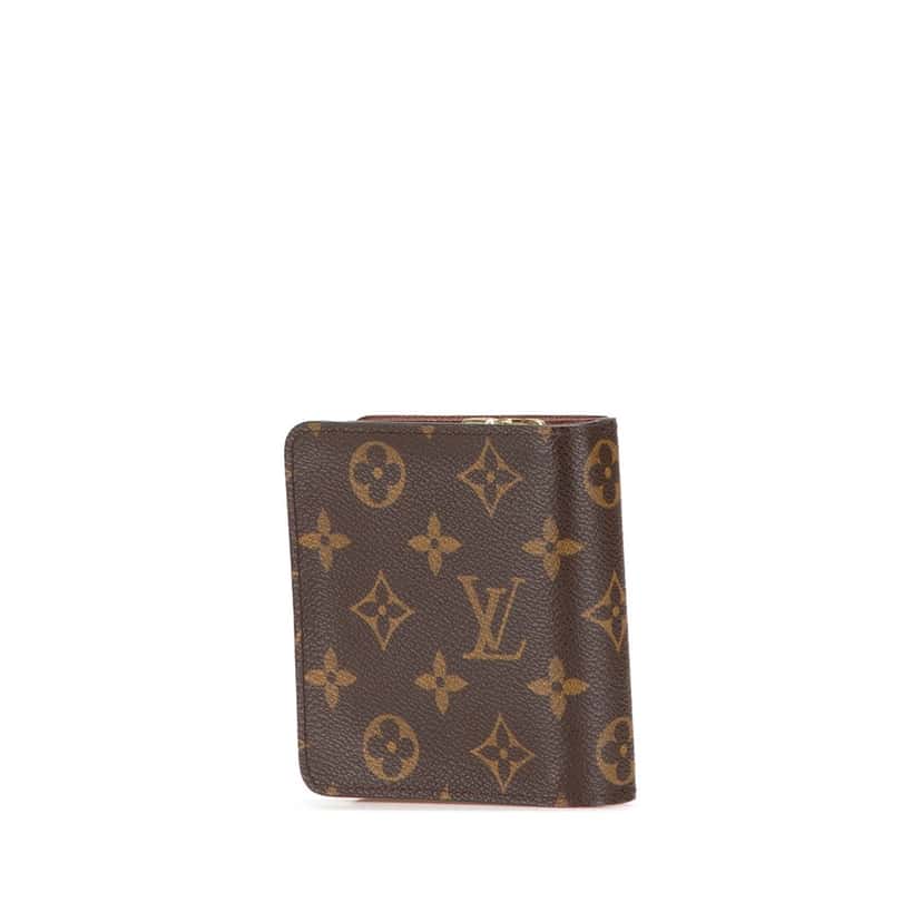 Louis Vuitton Monogram Bifold Compact Wallet Brown Canvas Good condition - Back View