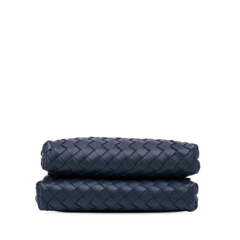 Bottega Veneta Leather Intrecciato Duo Crossbody Blue Leather Good condition - Inside View