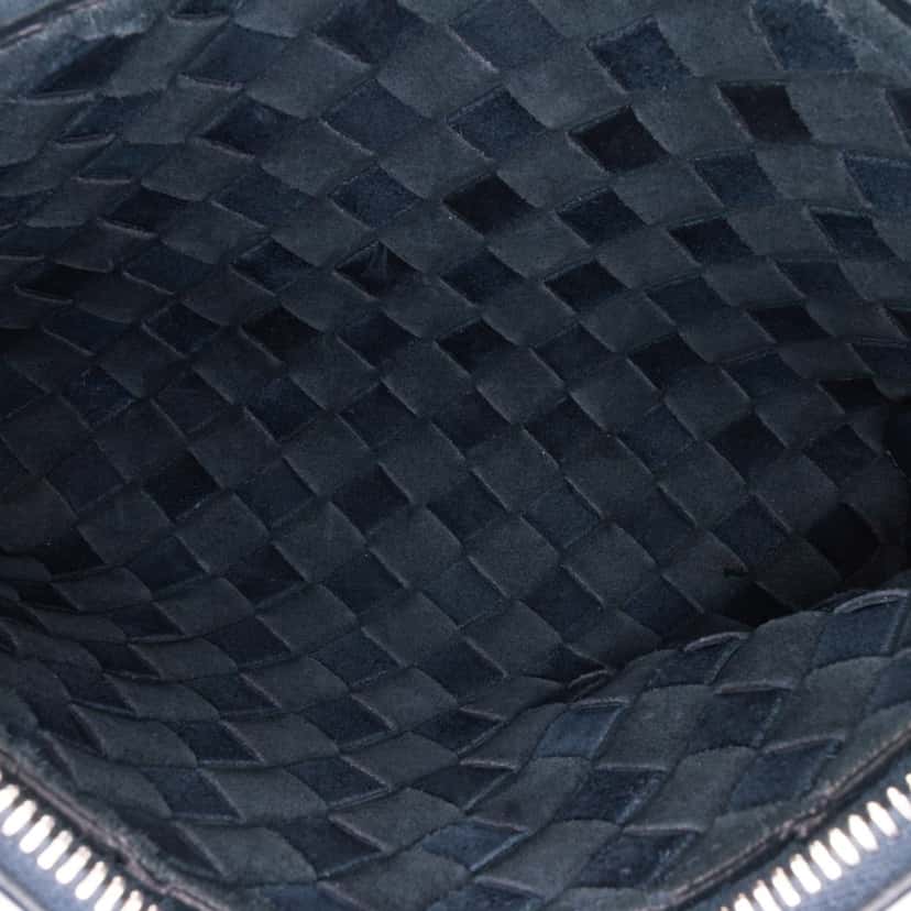 Bottega Veneta Leather Intrecciato Duo Crossbody Blue Leather Good condition - Box View