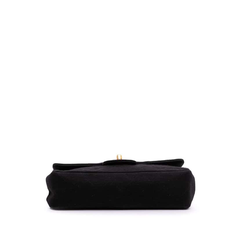 Chanel Small Classic Jersey Double Flap Black Cotton Very good condition - Inside View