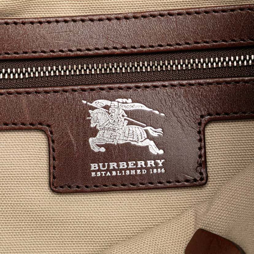 Burberry Mega Check Canvas Tote White Canvas Good condition - Box View