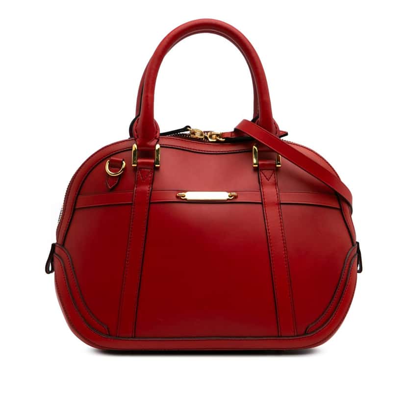 Burberry Medium Calfskin Orchard Bowling Bag Red Leather Good condition - Front View