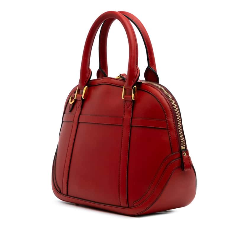 Burberry Medium Calfskin Orchard Bowling Bag Red Leather Good condition - Back View