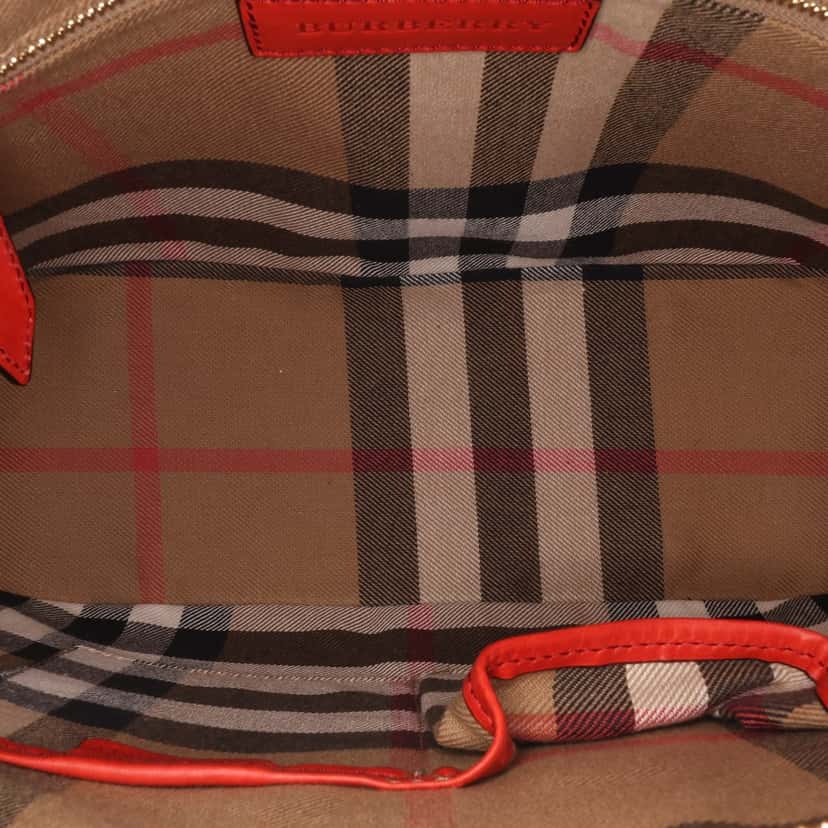 Burberry Medium Calfskin Orchard Bowling Bag Red Leather Good condition - Model View
