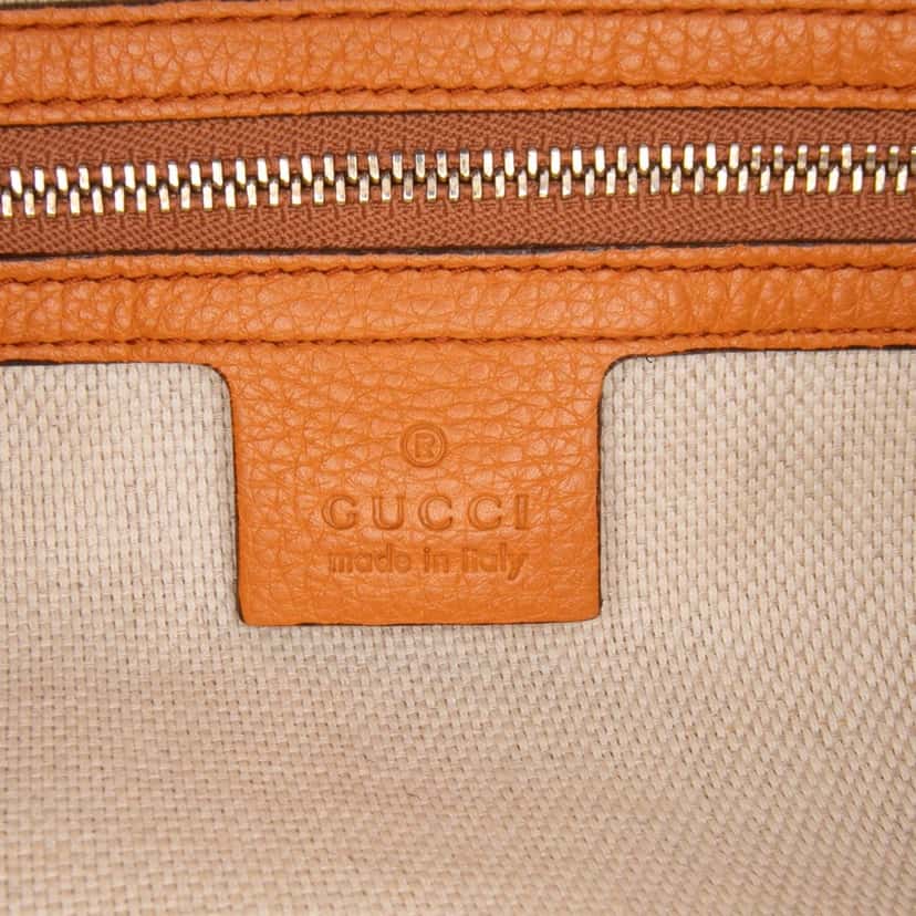 Gucci Medium Leather Soho Working Satchel Orange Leather Good condition - Box View