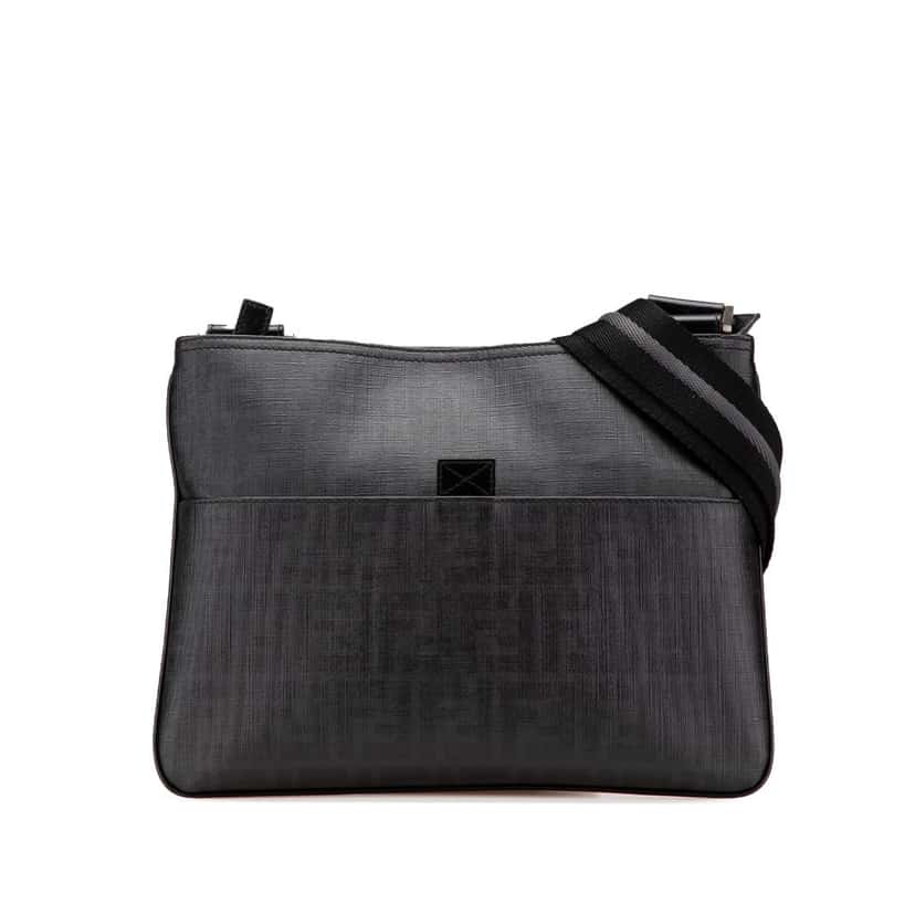 Fendi Zucca Coated Canvas Crossbody Black Canvas Good condition - Front View