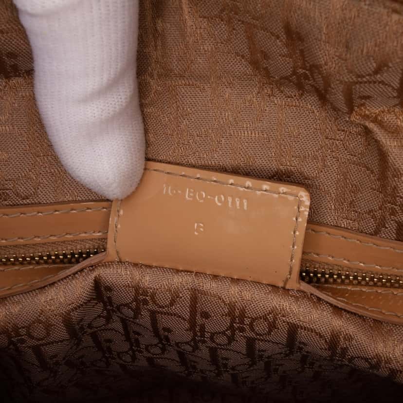 Dior Large Patent Cannage Lady Dior Brown Leather Good condition - Box View