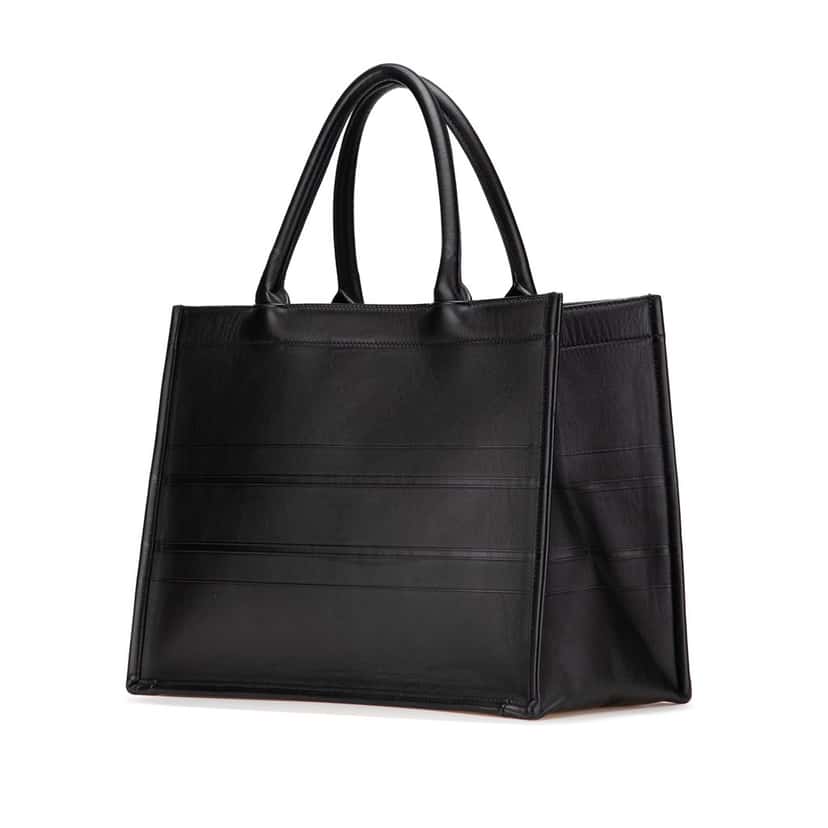 Dior Medium Embossed Leather Book Tote Black Leather Good condition - Back View